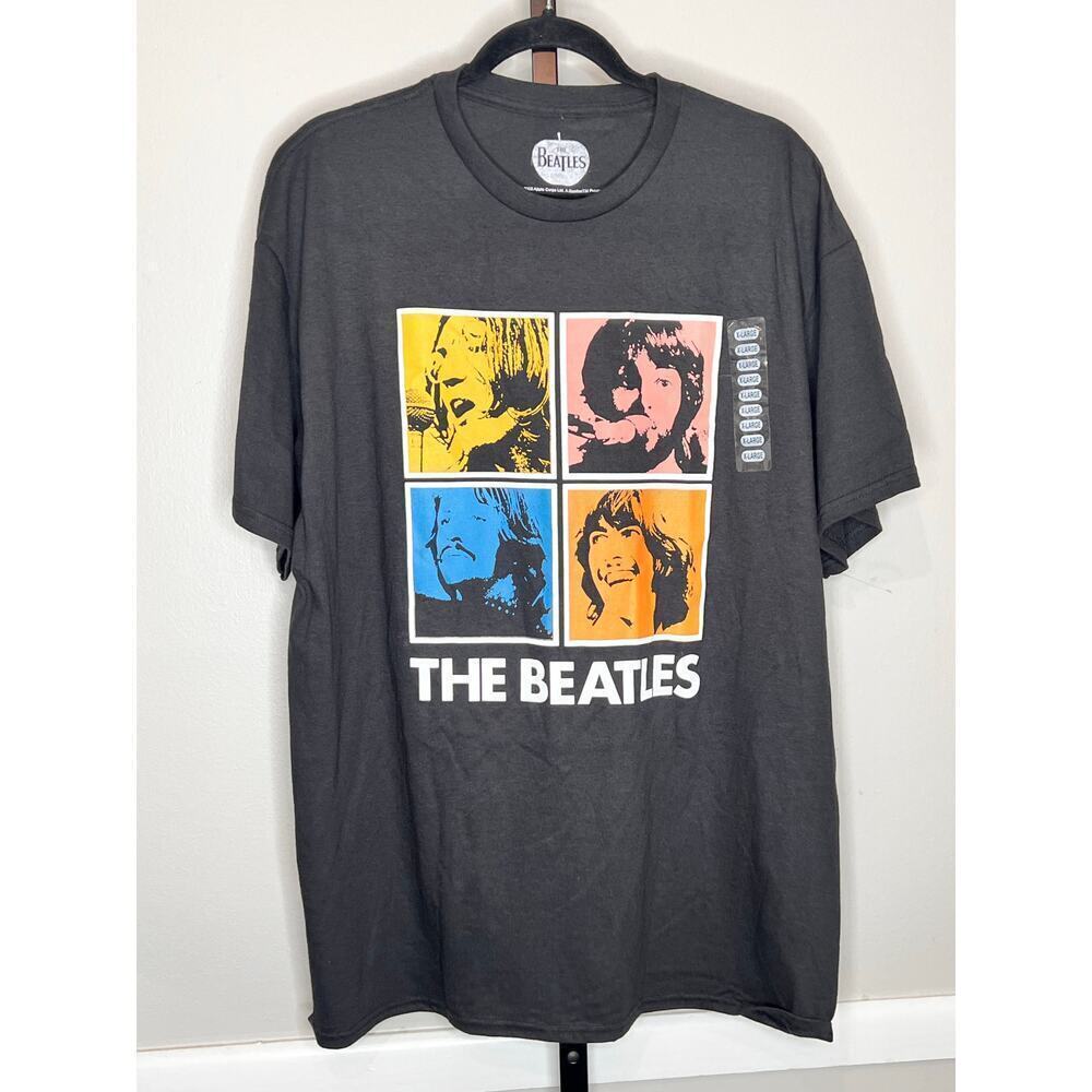 ☀️The Beatles 100% Cotton Short Sleeve Crew Neck Graphic T-Shirt Gray Mens XL